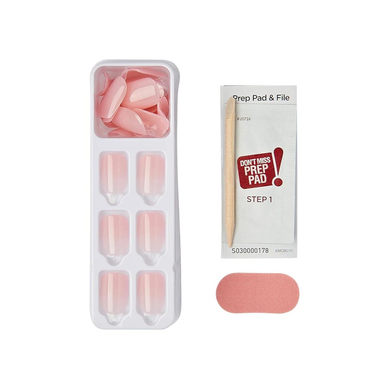 Impress KISS No Glue Mani Press On Nails, 'Instinct', Light Pink, Short Size, Squoval Shape, Includes 30 Nails, Prep Pad, Instructions Sheet, 1 Manicure Stick, 1 Mini File - Image 5